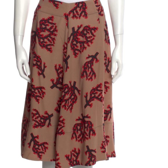 MARNI Tan Printed Knee-Length Skirt S - Picture 1 of 3